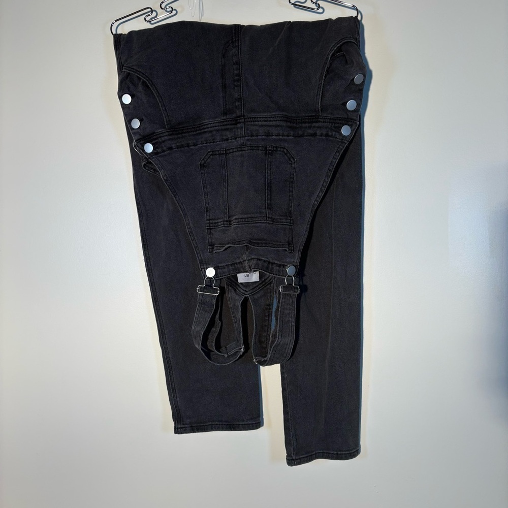 BP Black Stretch Denim Overalls